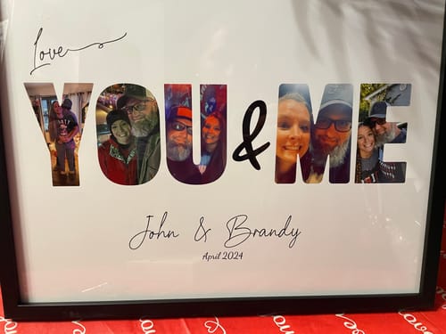 Customer photo review of You & Me - Personalised Poster