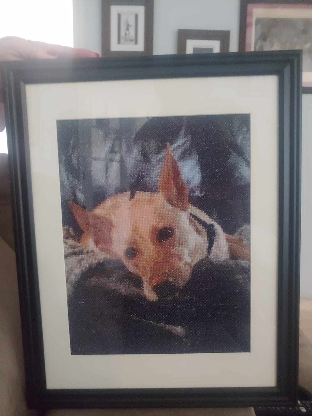 Customer photo review of Custom Cross Stitch Tapestry Kit | Just Upload Your Photo!