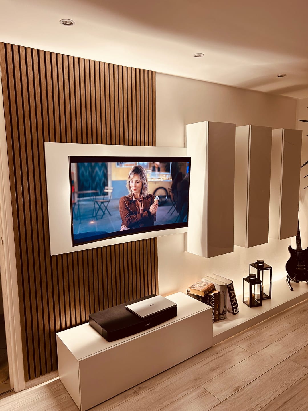 Customer photo review of Wooden Wall Panel | Walnut | Premium 3-sided Wood Veneer