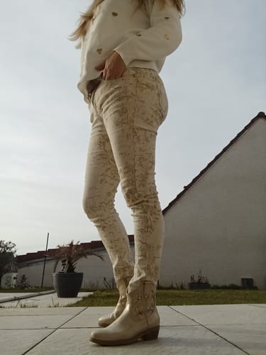 Customer photo review of Bottines femme santiags dorées à talon - Léona