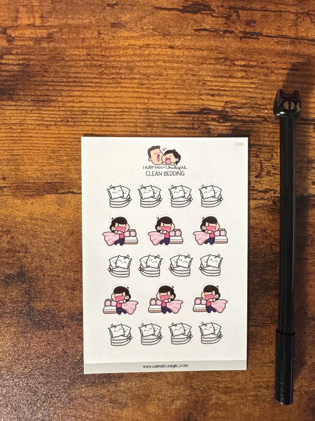 Customer photo review of Clean Bedding Planner Stickers