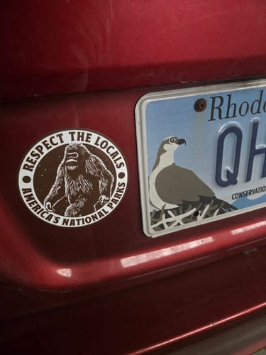 Customer photo review of Respect The Locals Bigfoot Sticker