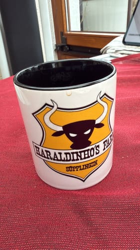 Customer photo review of TassenExpress - Becher Keramik Tasse mit Logo bedruckt 325ml Firmenlogo