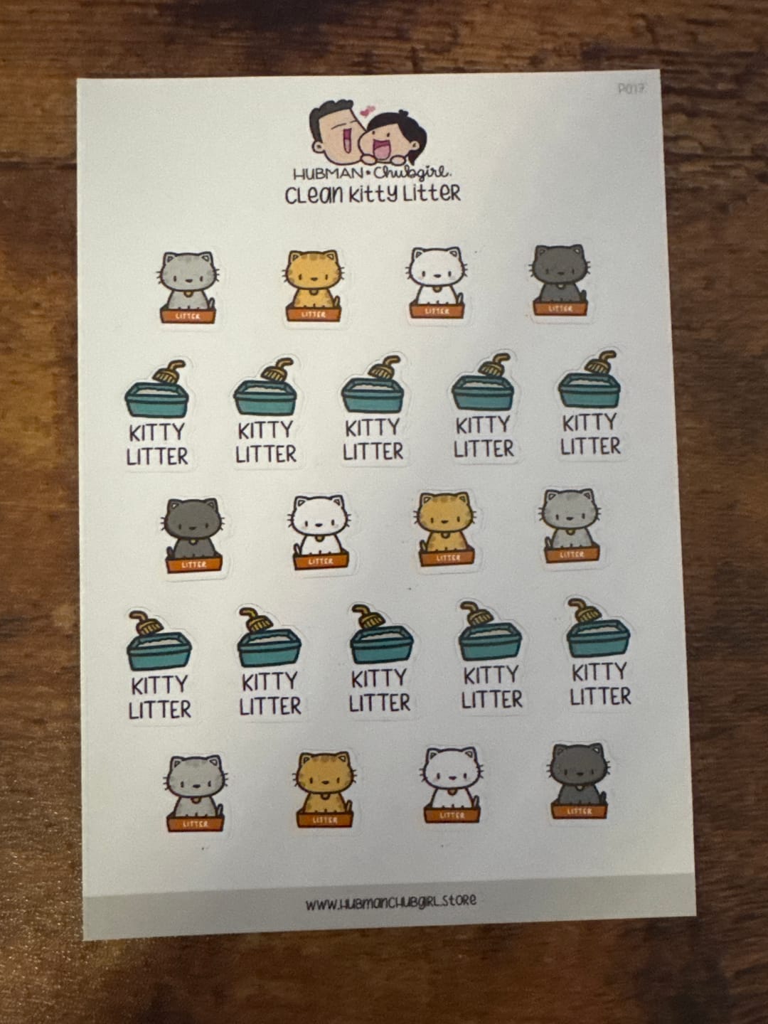 Customer photo review of Clean Kitty Litter Planner Stickers