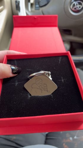 Customer photo review of Soulmate Custom Engraved Photo Keychain