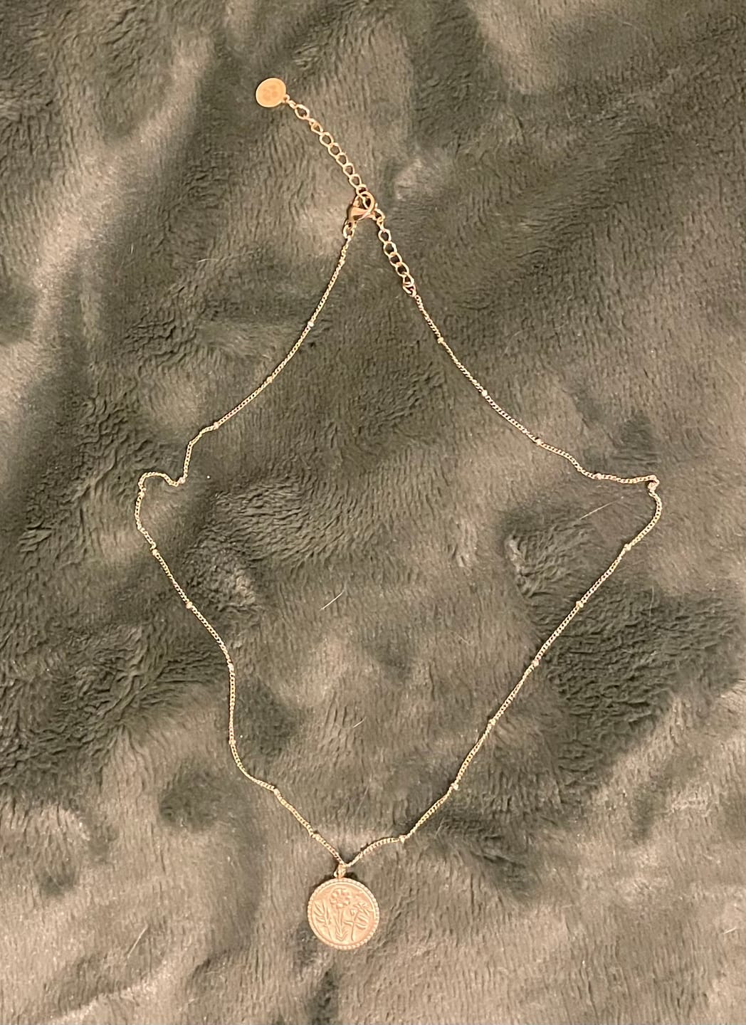 Customer photo review of Holy Family Floral Necklace - 14K Gold Filled