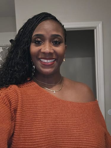 Customer photo review of Moscow Off Shoulder Sweater Mini Dress - Rust