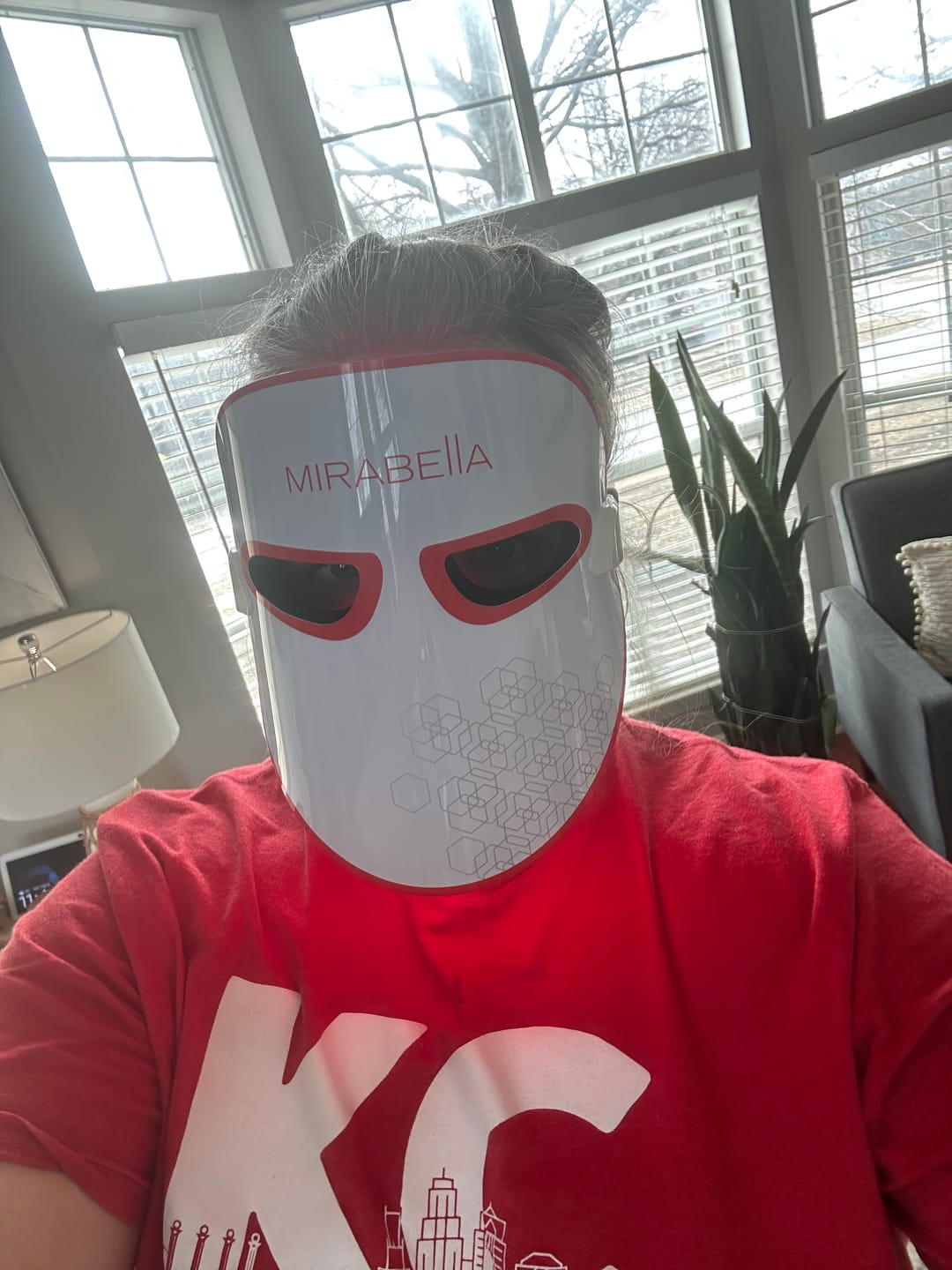 Customer photo review of Phototherapy 7-Color LED Facial Mask with Near Infrared