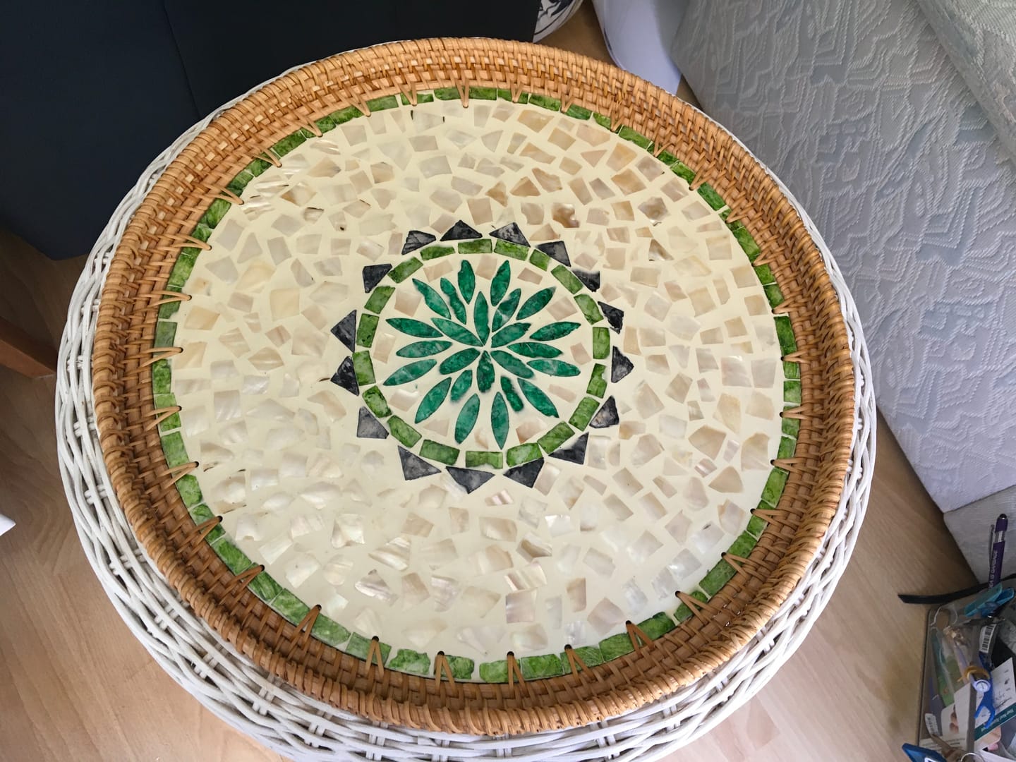 Customer photo review of Oasis Large Rattan Tray