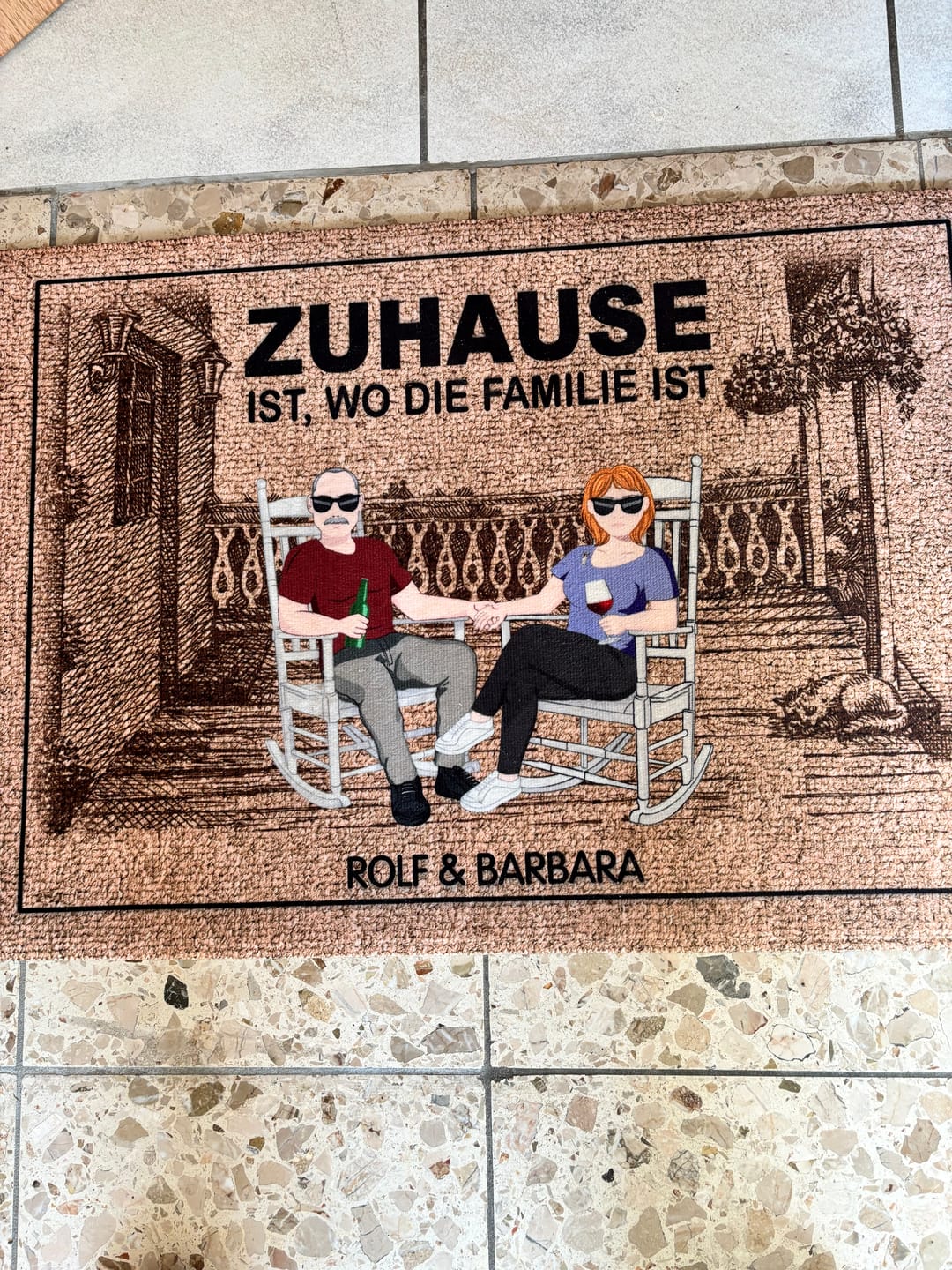 Customer photo review of Herzlich Willkommen - Paar-Fußmatte