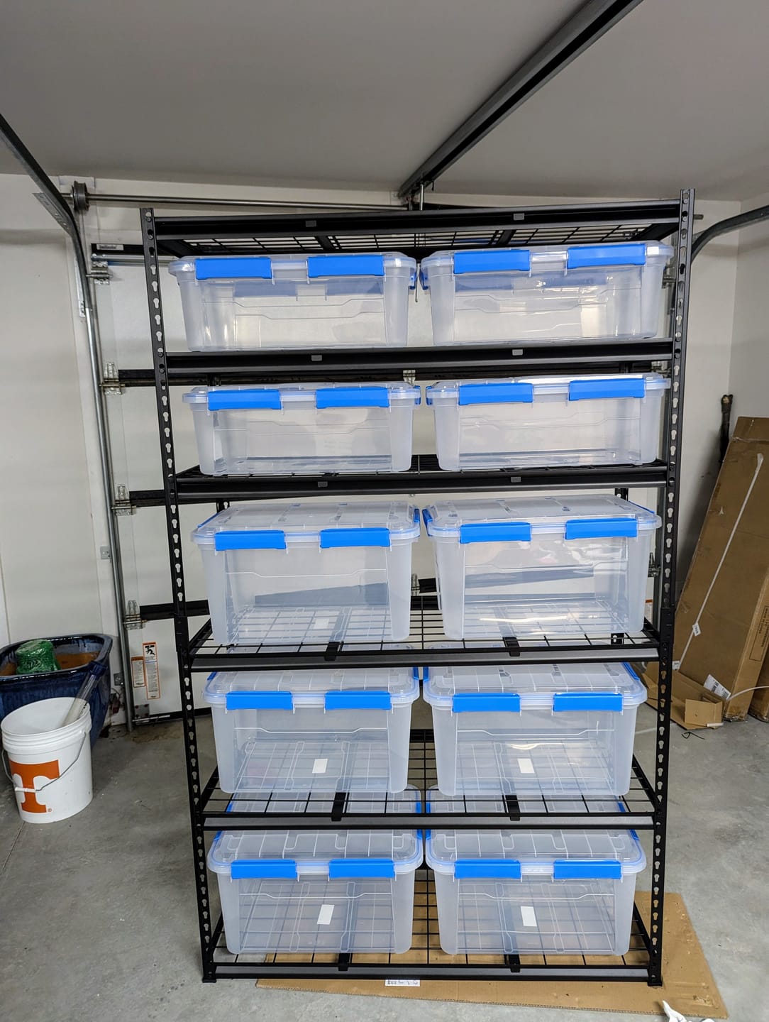 Customer photo review of REIBII 48"W 3300Lbs Metal Garage Shelves 6 Tiers Adjustable Shelving For Garage, Warehouse, Basement