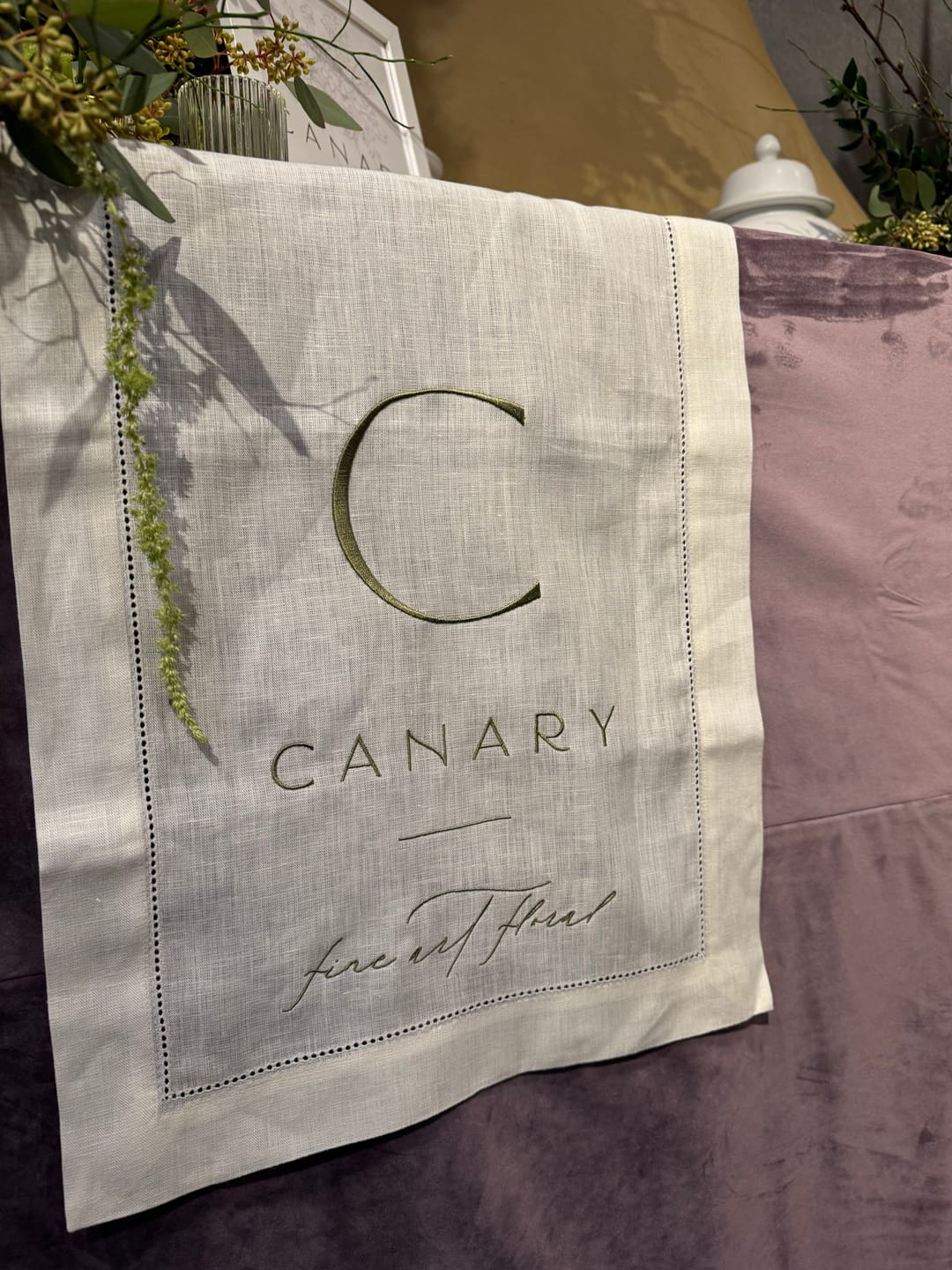Customer photo review of Classic Hemstitch Table Runner