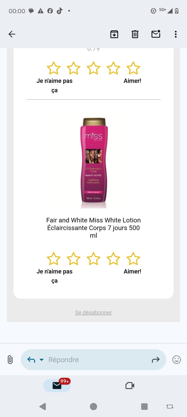 Customer photo review of Fair and White Miss White Body Lightening Lotion 7 days 500ml
