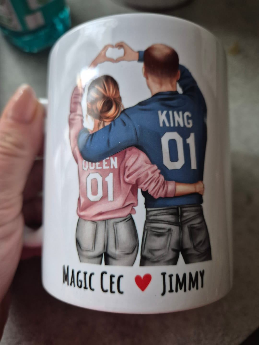 Customer photo review of Avec toi - Tasse personnalisée pour couple avec phrases amusantes