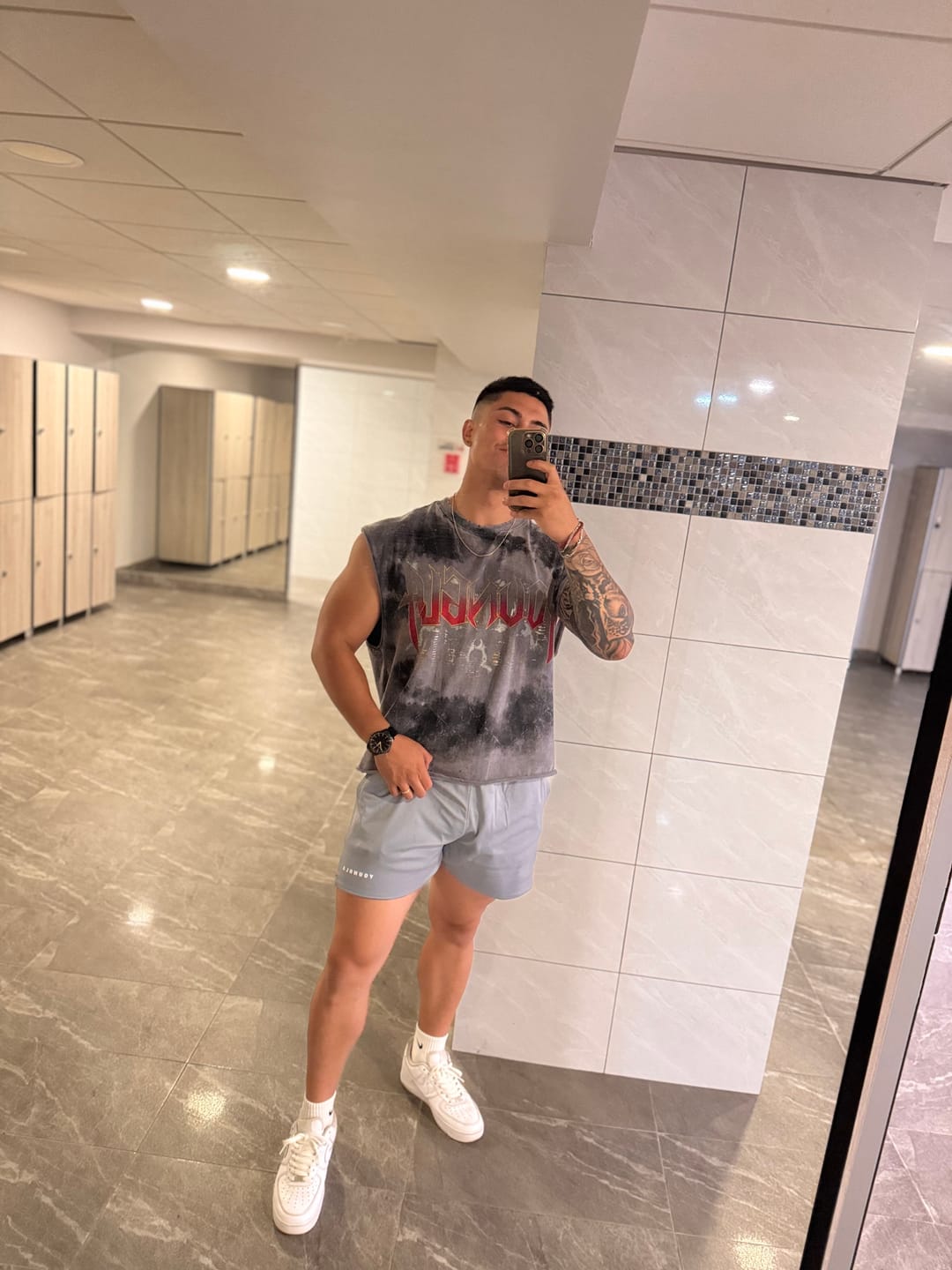 Customer photo review of 1111 -  Skulls & Roses Reversible Shorts