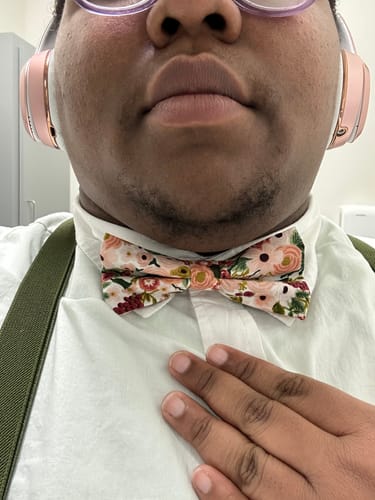 undefined review of Maroon Rifle Paper Co Bow Tie & Olive Suspenders Set image 1 out of 3