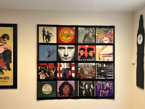 Customer photo review of 12" Vinyl Record Display Frame - LP Wall Storage