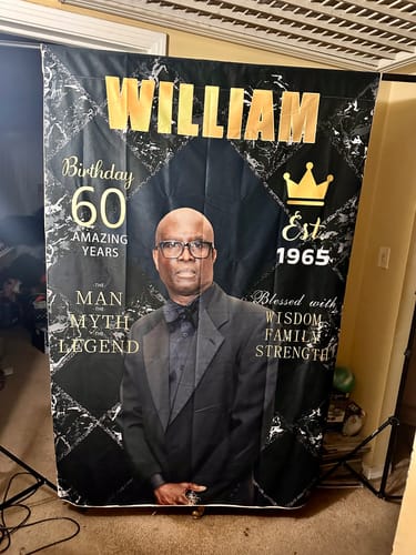 Customer photo review of Custom Men 60th 50th 40th Magazine Cover Birthday Banner