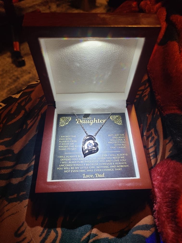 Customer photo review of You will always be my little girl - Necklace for Daughter from Dad