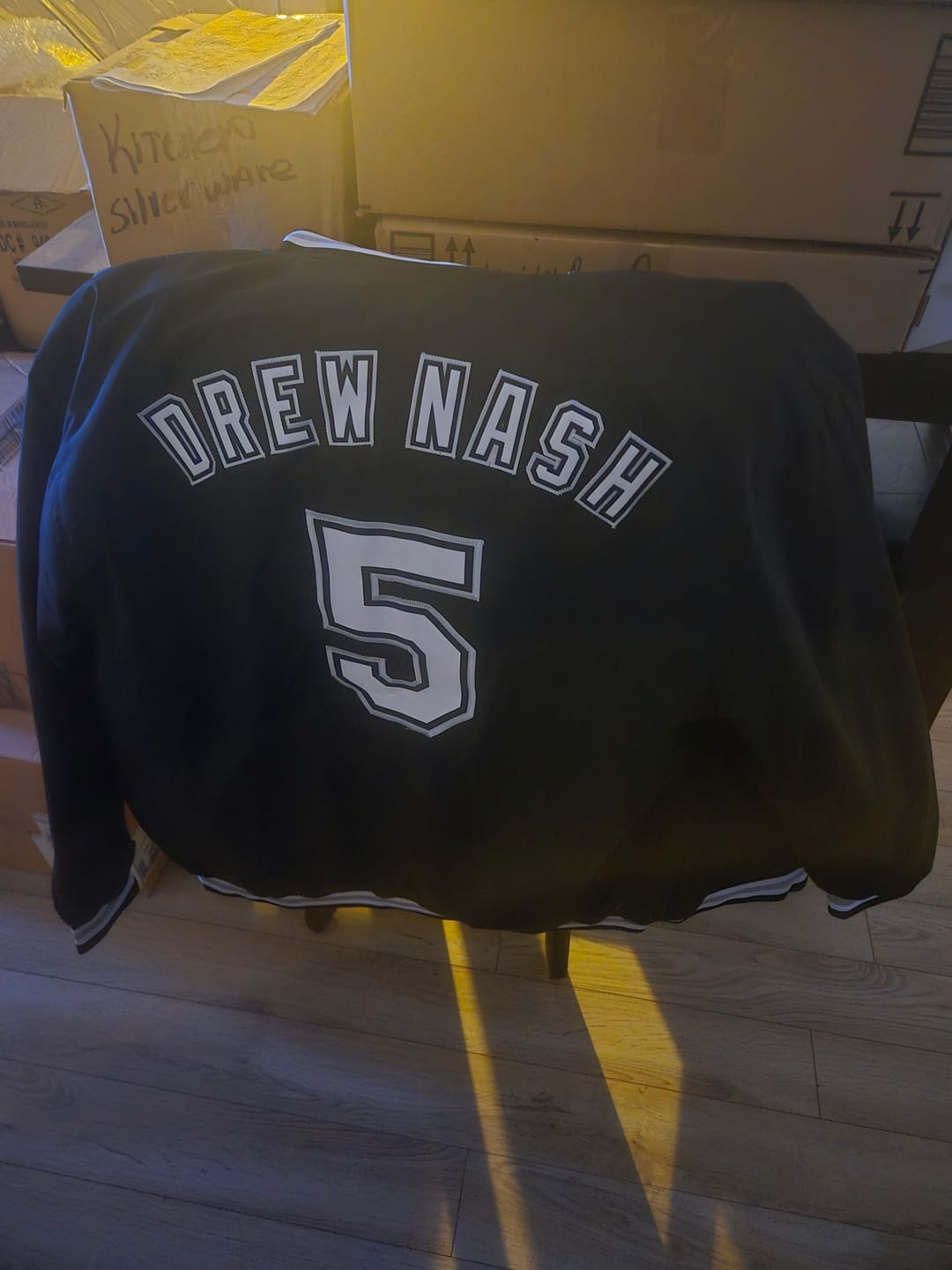 Customer photo review of Custom Black White-Gray Letterman Solider Classic Style Varsity Full-Snap Jacket