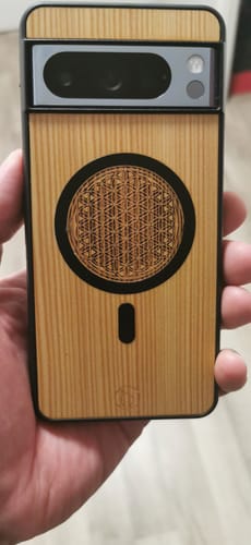 Customer photo review of Wooden Phone Case with Custom Logo Engraving