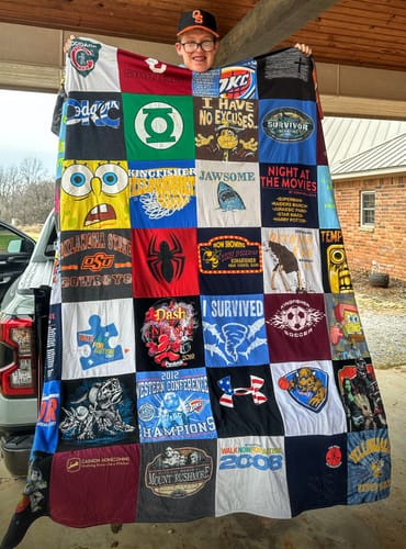 T-shirt quilt featuring university of oklahoma by Dennis from OK