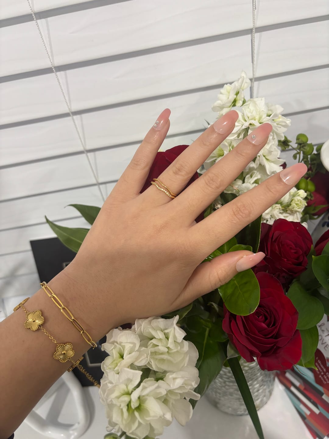 Customer photo review of Paperclip Gold Bracelet