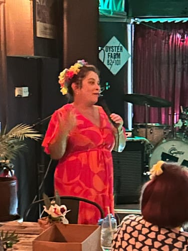 Customer photo review of Santorini Midi Dress  in Orange and Hot Pink