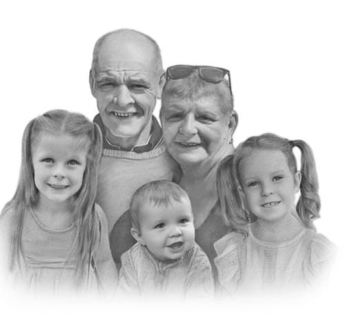 Customer photo review of Charlie's Drawings' Emotional Family Portraits