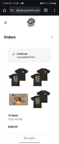 Customer photo review of Double-Sided 4-66 Armor Regiment American Flag T-Shirt