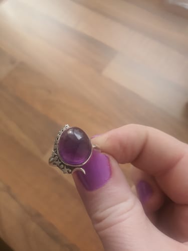 Customer photo review of Amethyst Celestial Ring