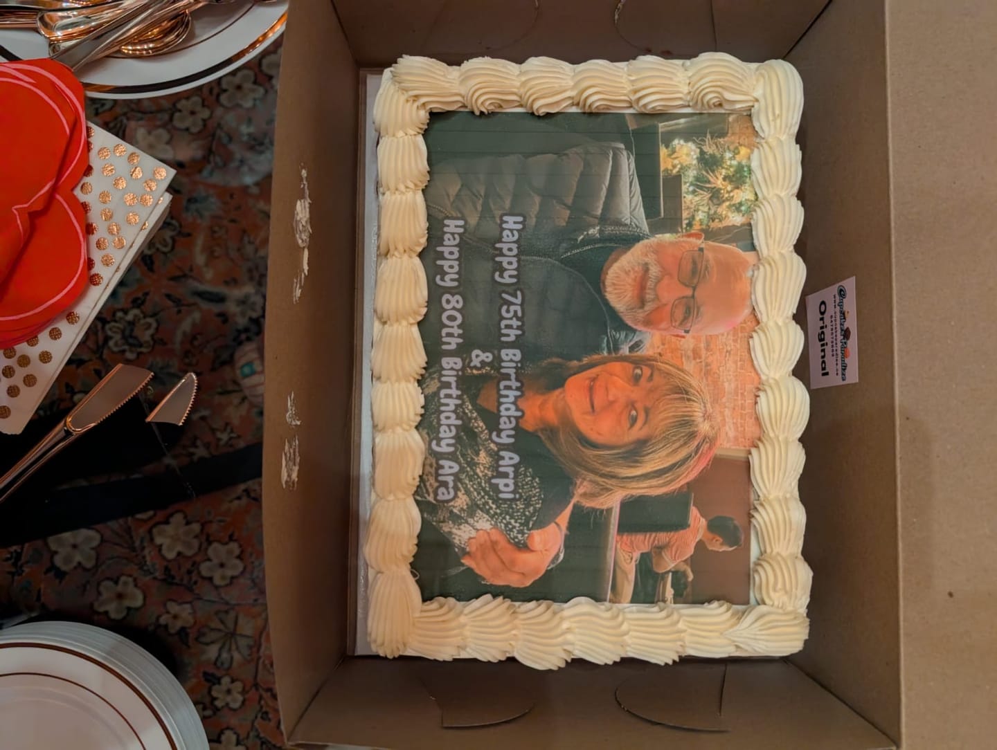 Customer photo review of Rectangle Logo/Photo/ Slab Cake