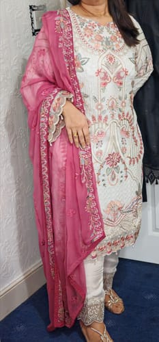 Customer photo review of R-2205-R - Readymade - Chiffon Collection by Ramsha Vol 22