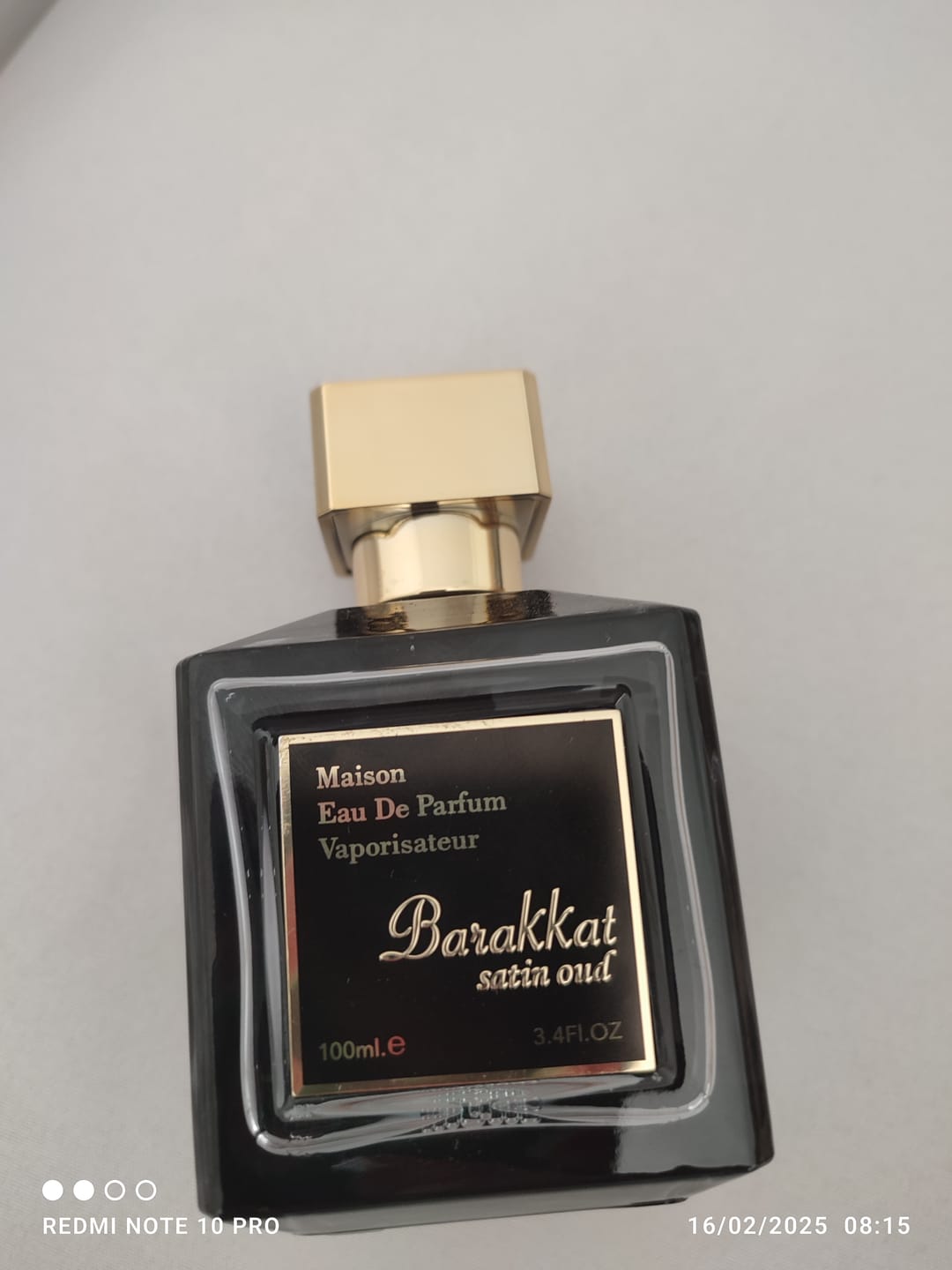 Customer photo review of Barakkat Satin Oud EDP 100ml