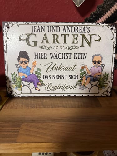 Customer photo review of Personalisiertes Gartenschild mit Namen Anpassbar