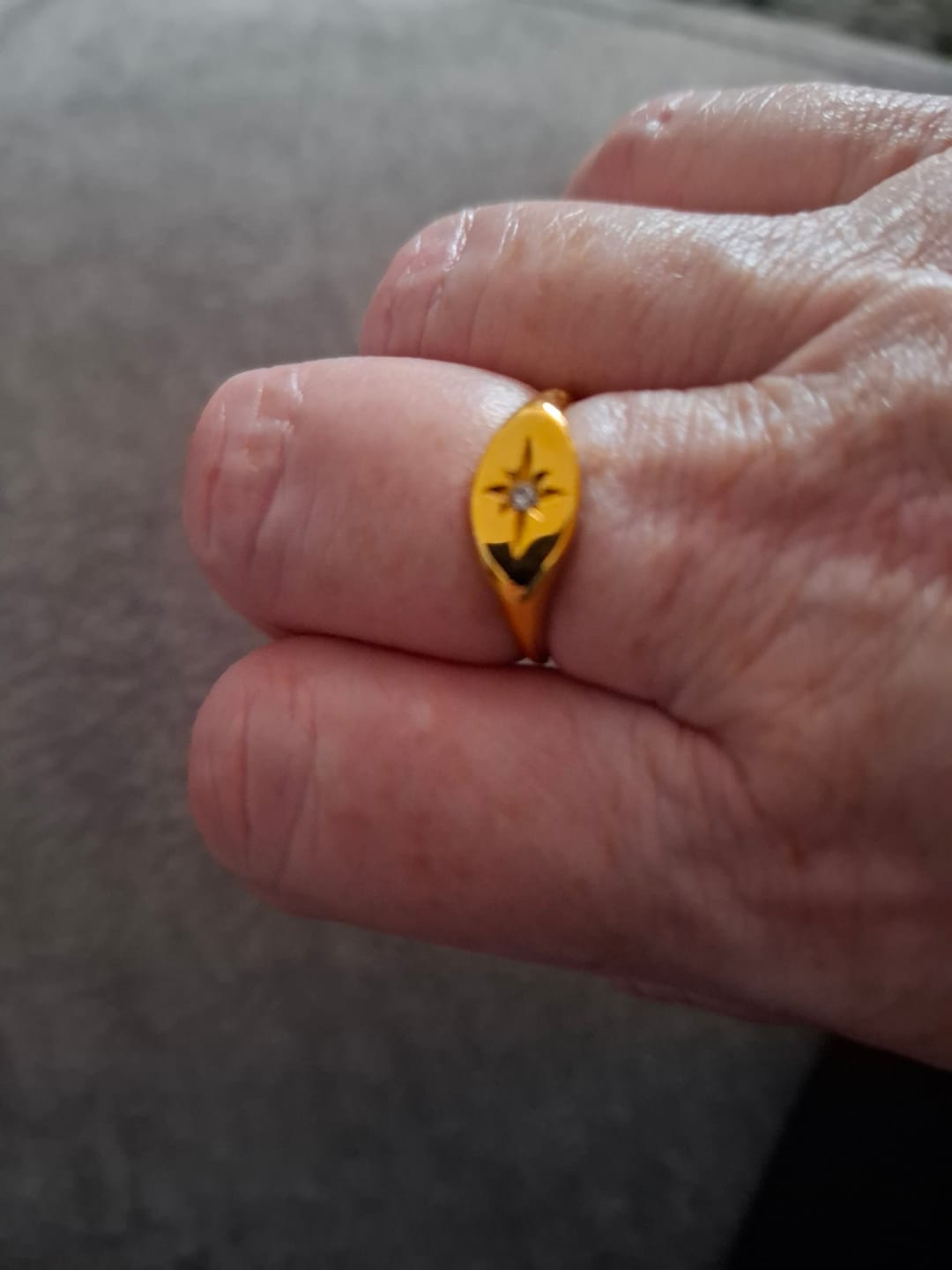 Customer photo review of Eternity North Star Ring in Gold