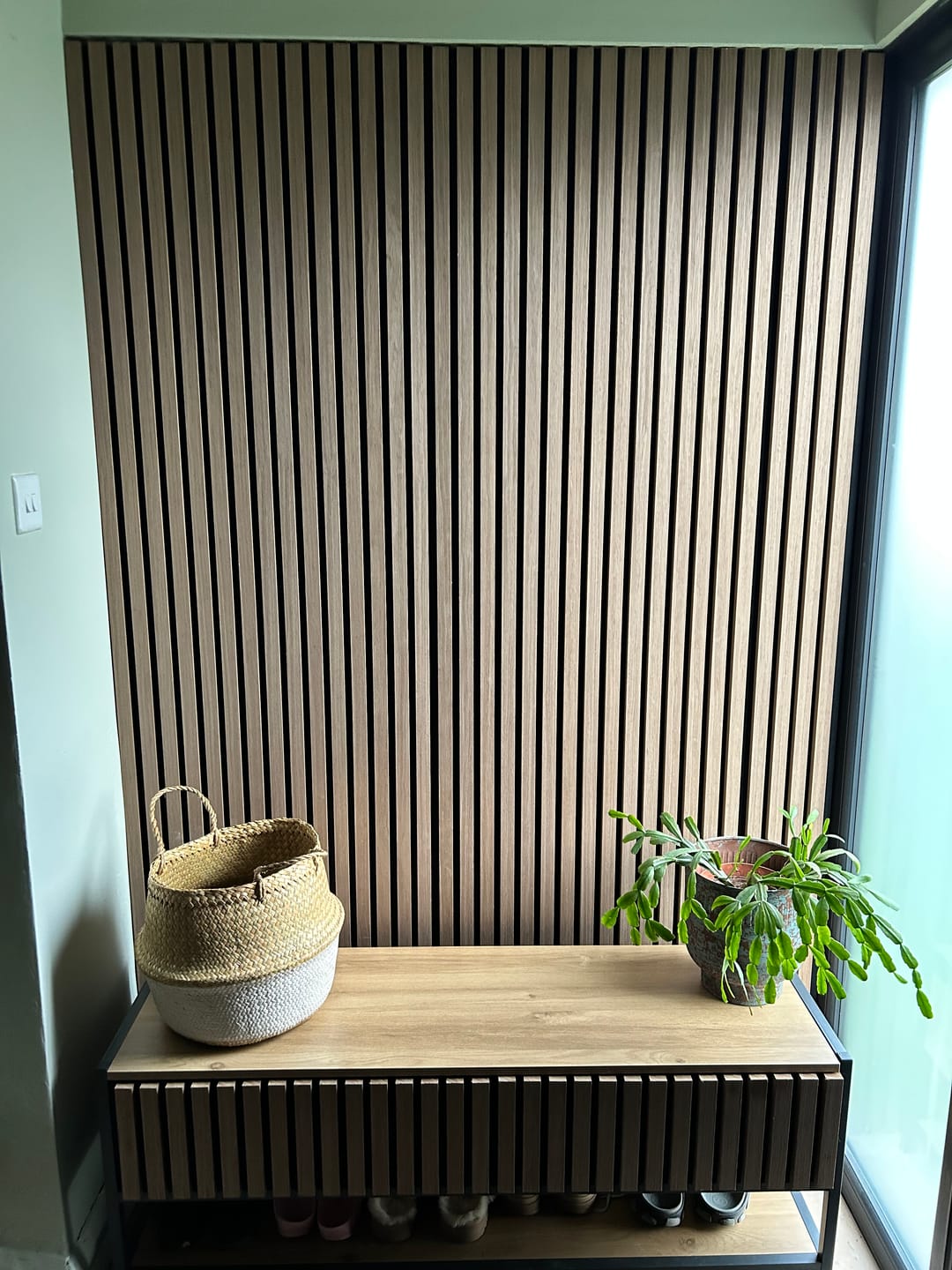 Customer photo review of Wooden Wall Panel | Smoked Oak | Premium 3-sided Wood Veneer