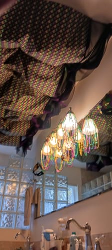 Customer photo review of Mardi Gras Fleur-de-lis Fabric - Black