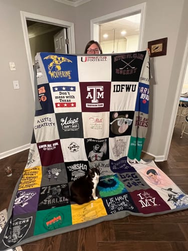 T-shirt quilt from texas a&m university by Emily from AL