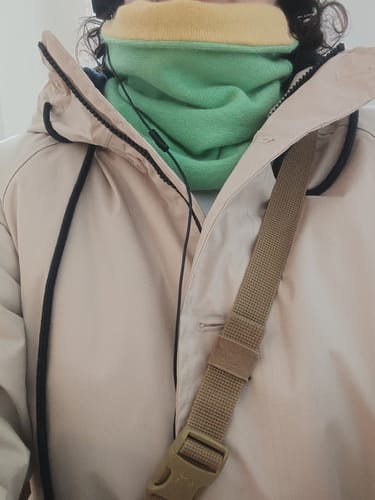 Customer photo review of Spring Green and Yellow Luxury Double Layered Snood