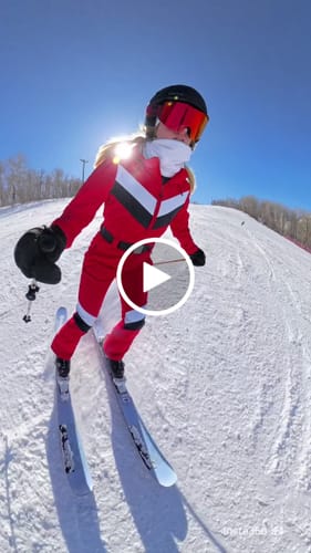 Customer video review of Women's Navy Slim-Fit Waterproof One-Piece Ski Suits