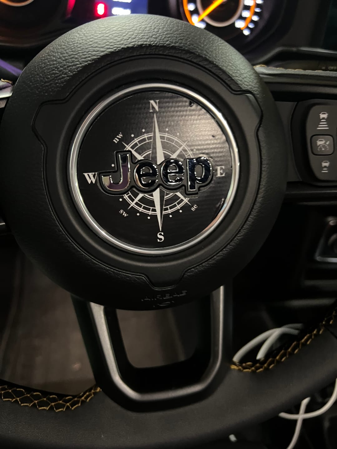 Customer photo review of Compass Steering Wheel Decal for Jeep