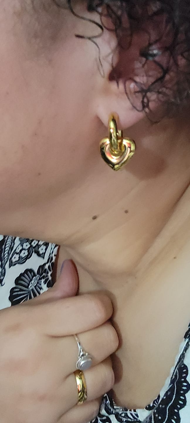 Customer photo review of Becca Heart Hoops