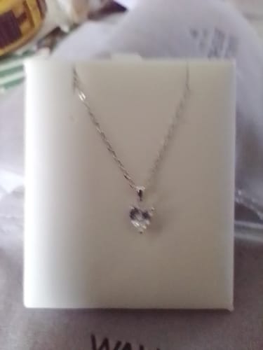 Customer photo review of Heart Cubic Zirconia Stud Earrings in Sterling Silver
