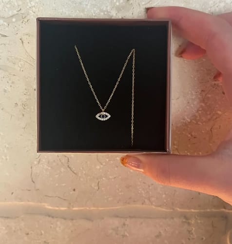 Customer photo review of Evil Eye Zirconia - Sterling Necklace