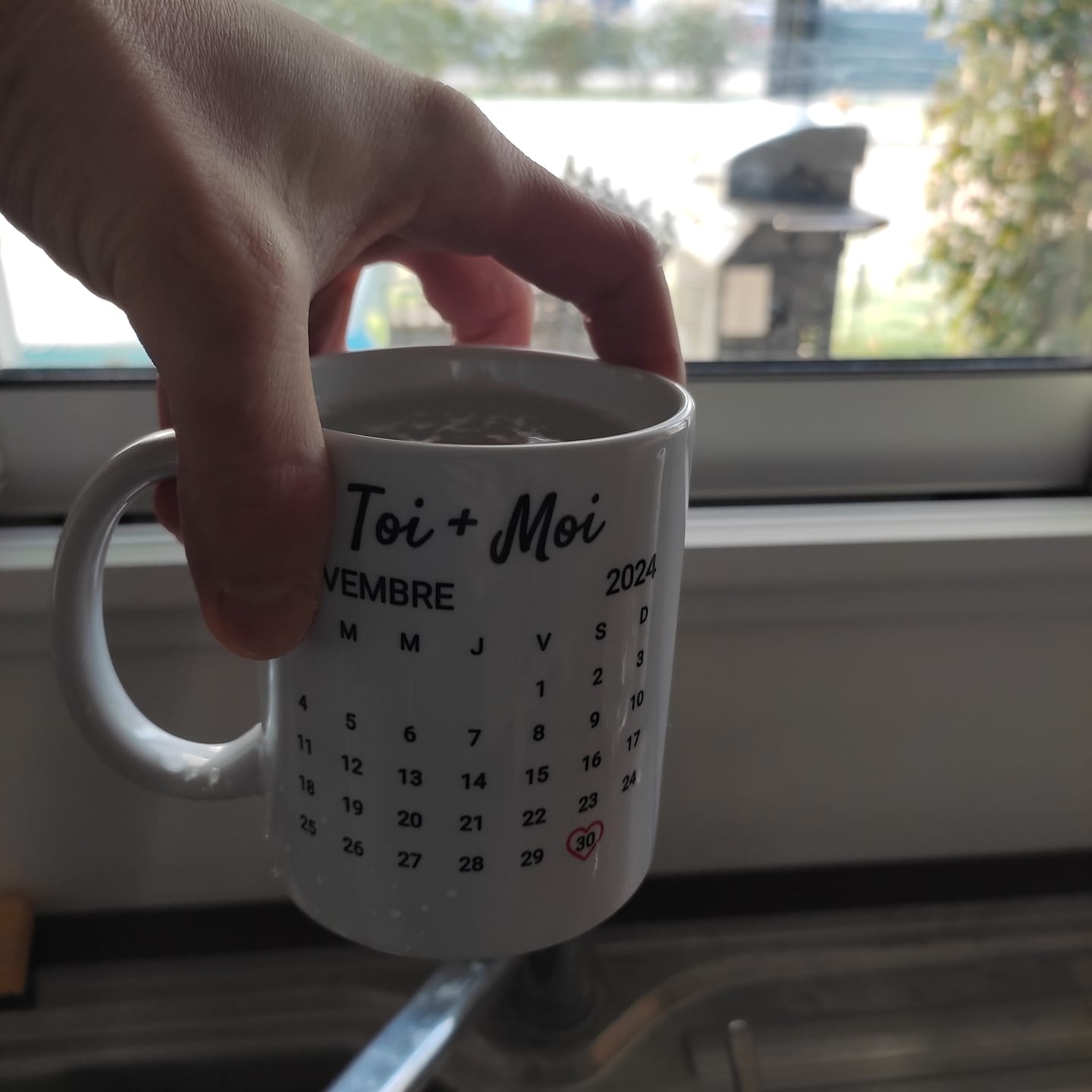 Customer photo review of Mug Personnalisé - Couple Calendrier