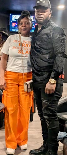 Customer photo review of Take You There Cargo Pants up to 3XL (Orange)