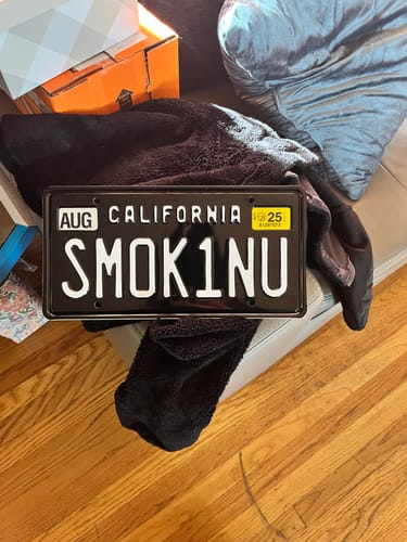 Customer photo review of 1963-1968 CALIFORNIA LICENSE PLATE - BLACK WITH WHITE TEXT 6"x12" (156.5mm x 305mm)