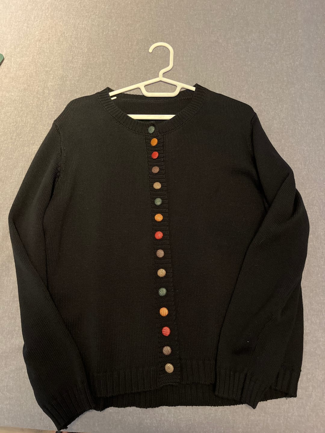 Customer photo review of Women Autumn Artsy Colorful Button O-Neck Knit Sweater