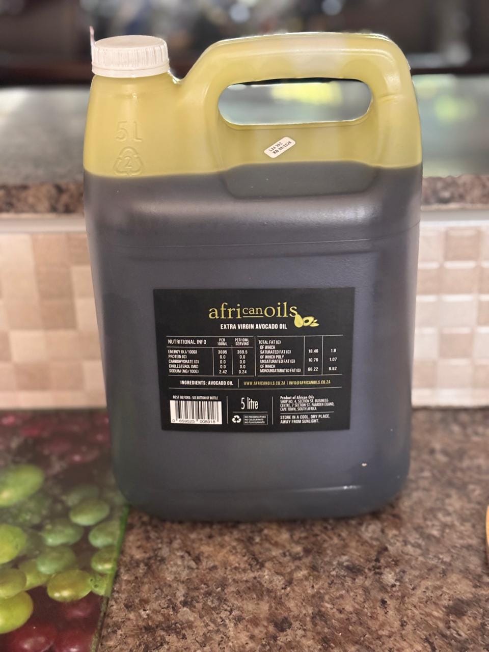 Customer photo review of 5L Extra Virgin Cold Pressed Avocado Oil